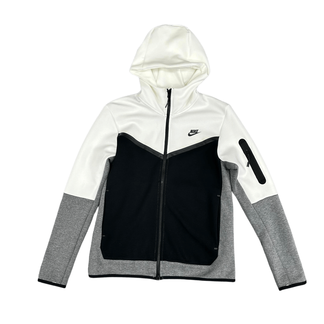 POLERON NIKE TECH FLEECE Blanco/Negro/Gris