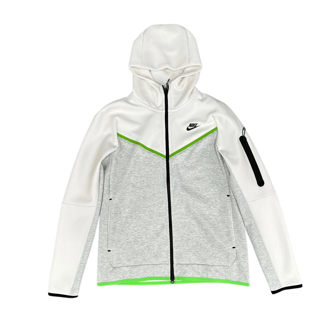 POLERON NIKE TECH FLEECE Blanco/Gris/Verde