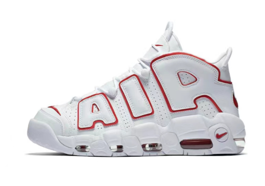 Nike Air More Uptempo White Varsity Red Outline