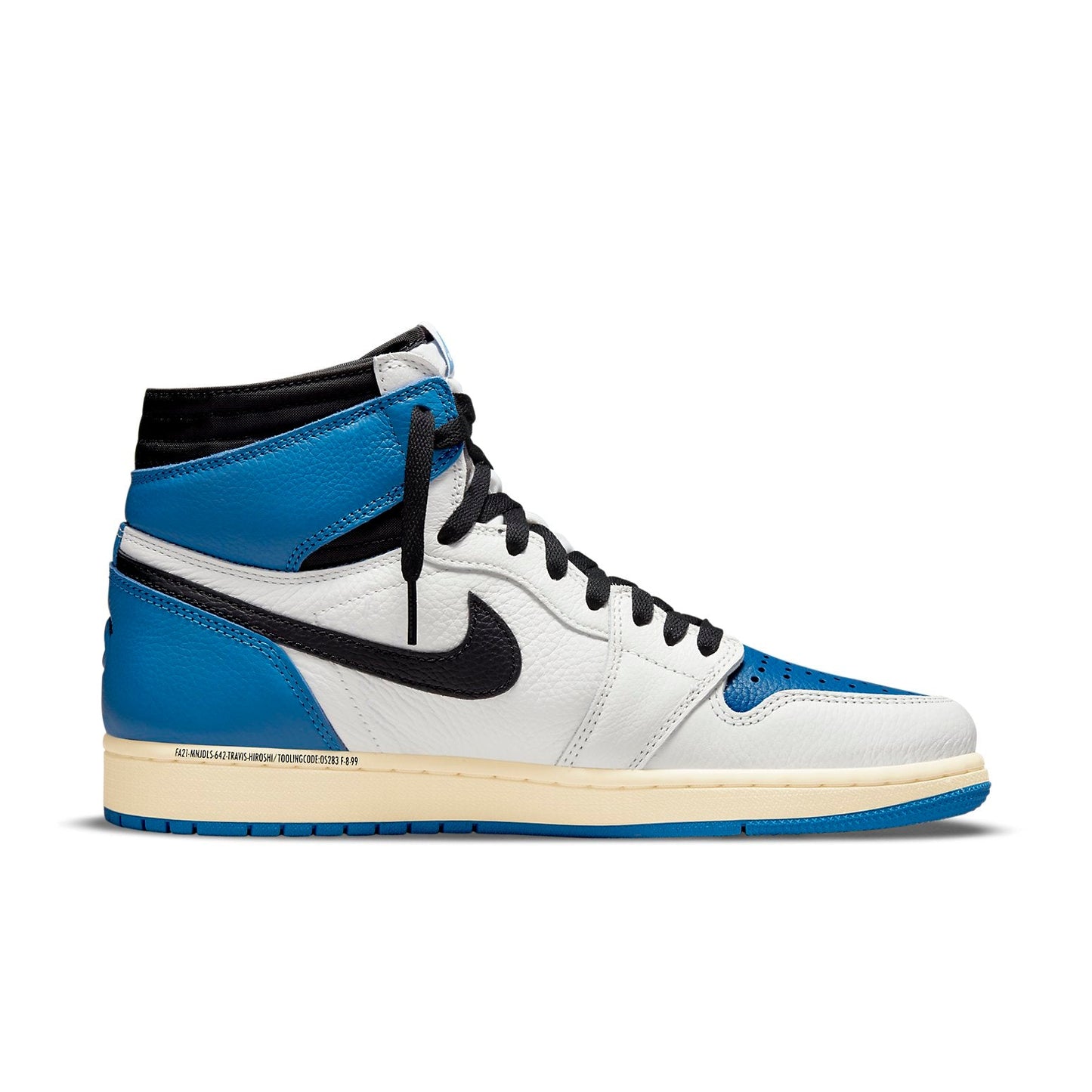 Air Jordan1 Retro High x Fragment Design x Travis Scott 'Sail Black Military Blue'