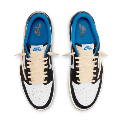 Air Jordan1 Retro Low x Fragment Design x Travis Scott x 'Sail Black Military Blue'