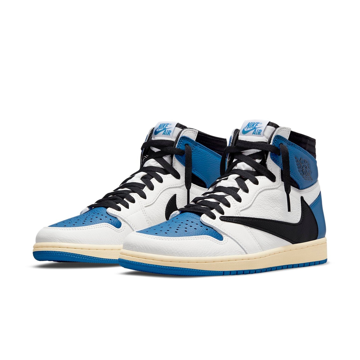 Air Jordan1 Retro High x Fragment Design x Travis Scott 'Sail Black Military Blue'