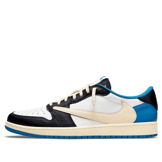 Air Jordan1 Retro Low x Fragment Design x Travis Scott x 'Sail Black Military Blue'